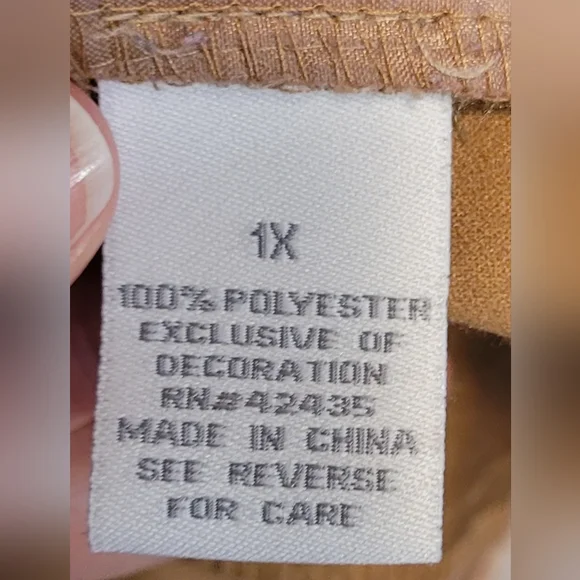 Dressbarn Women Jacket Brown Tan Light Long Sleeve Embroidered. Size 1X - Picture 7 of 8